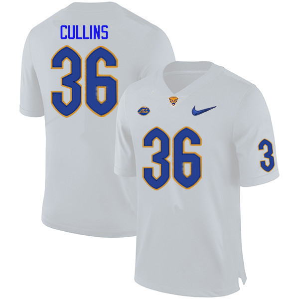 Men #36 Justin Cullins Pitt Panthers College Football Jerseys Sale-White